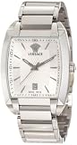 Versace Men’s WLQ99D002 S099 Character Tonneau White Dial with Stainless Steel Bracelet Watch
