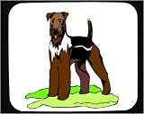 Decorated Mouse Pad with brown, schnauzer, standing, pet, dog