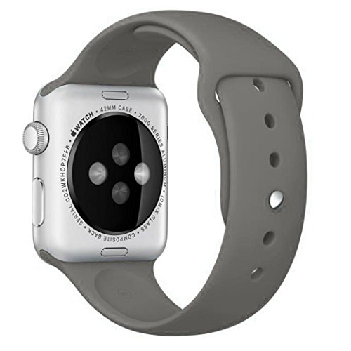 For Apple Watch Band,Voberry® New Fashion Silicone Sport Style Replacement Bracelet Strap Band For Apple Watch (42mm, Gray)