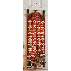 Bucilla Toy Store Lighted Advent Calendar Felt Applique Kit-32
