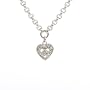 14k White Gold Diamond Heart Anklet
