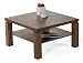 Design Couchtisch Bruce Wohnzimmertisch 78 x 78 cm, Holztisch Nussbaum