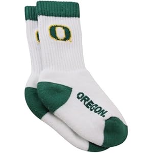 Oregon Ducks Toddler White Crew Socks