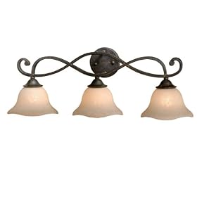 Caspian - 3 Light Bathroom Vanity Lighting Fixture - Black Walnut Bronze - Beige Flake... by Vaxcel Lighting