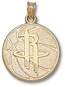 Houston Rockets Solid 14K Gold Basketball 3/4'' Pendant