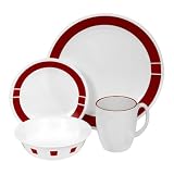 Corelle #1060249 16PC WHT/RED Dinnerware