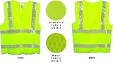 Class Two, ANSI 2004 Double Striped Sleeveless, MESH LIME Safety Vests with Silver stripes -3XL