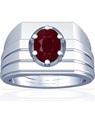 18K White Gold Cushion Cut Ruby Solitaire Ring