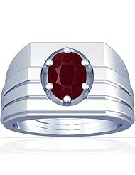 Platinum Cushion Cut Ruby Solitaire Ring