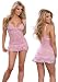 Sexy Pink Babydoll Lingerie Nightwear Set - Baby Doll and Thong One Size (Fits Most Adults)