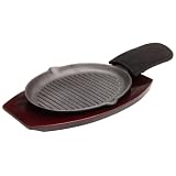 Mr. Bar-B-Q Cast-Iron Ribbed Fajita Platter Set