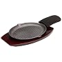 Mr. Bar-B-Q Cast-Iron Ribbed Fajita Platter Set