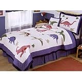 Dinosaurs Twin Quilt with Pillow Sham