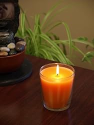 Filled Candle in Carmona Jar- Orange Vanilla Scent, 12.5oz