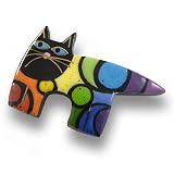 Ceramic Rainbow Cat Pin