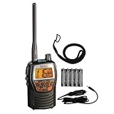 Cobra MR HH125 Compact Waterproof Marine Handheld VHF Radio with 1 or 3 Watts, All Weather Channels, and Weather Alert (Black)
