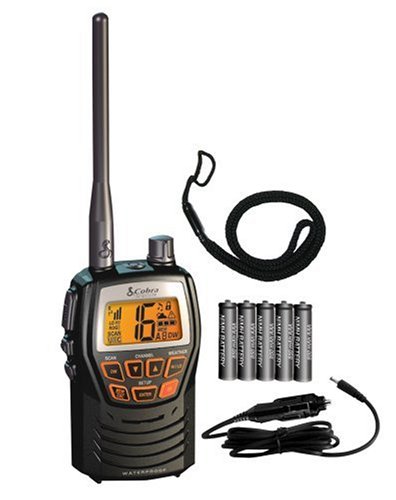 Cobra MR HH125 Compact Waterproof Marine Handheld VHF Radio with 1 or 3 Watts