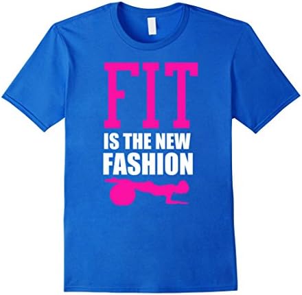 Men's Fit Is The New (Skinny) Fashion Gym Motivation T-Shirt Medium Royal Blue