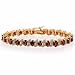 Vermeil (24k Gold over Sterling Silver) Genuine Diamond Accent and Genuine Garnet S and Oval Bracelet
