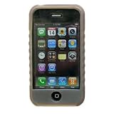 SILICONE SKIN CASE WITH ARMBAND HOLE FOR APPLE IPHONE / SMOKE