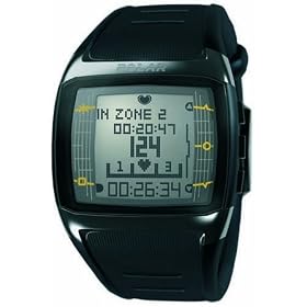 Polar FT60 Men's Heart Rate Monitor Watch (Black with Red Display)