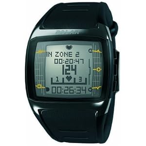 Polar FT60 Men's Heart Rate Monitor Watch (Black with Red Display)