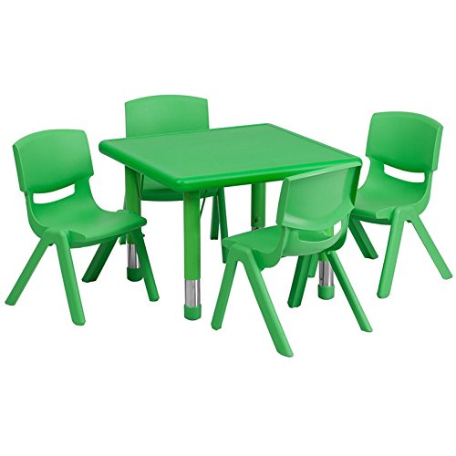 Green Plastic Kids Activity Table Set