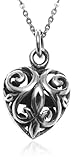 Sterling Silver Filigree Heart Pendant, 18