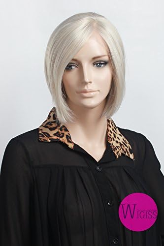 Wigiss High Quality Western BOB Stylish Girls and Women's Short Straight Wig Lace Front Wigs Fashion Ladies Wig White