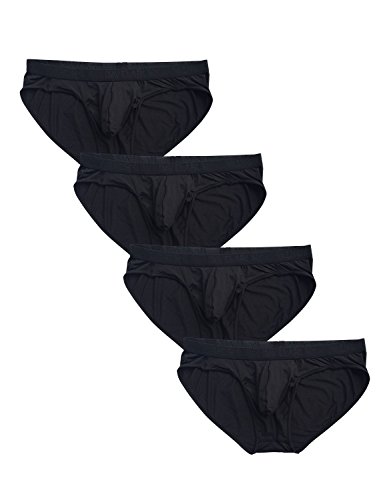 David Archy Men's 4 Pack Polyamide Lightweight Fast Dry Hipster Bikinis
