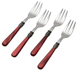 Rosanna Pearlized Red Napoleon Cocktail Forks, Set of 4