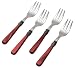 Rosanna Pearlized Red Napoleon Cocktail Forks, Set of 4