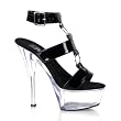 6 Inch Sexy High Heel Shoes Stiletto Heel Ankle Wrap Platform Sandal Black