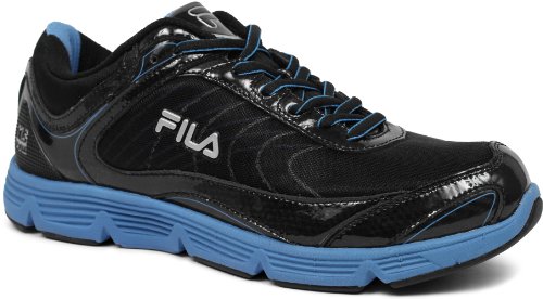 Fila Men's Stencil Lite Running Shoe, Black/Campanula/Silver, 10.5 M US