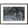 Christmas wreaths add a touch of color to snow-covered White House Photography Framed Art Poster Print by Stephen St. John, 29x21