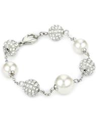 Nina Patricia Glass Pearl and Crystal Bracelet