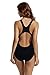 zeraca Women's Sport Racerback One Piece Swimsuit Bating Suits (L14, Black)