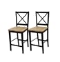 Target Marketing Systems 24 inches Virginia Cross Back Stools (Set of 2), Black/natural