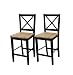 24 inches Virginia Cross Back Stools (Set of 2), Black/natural Image