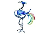 Capri Blue Multi Color Enamel Clear Crystal Rhinestone Crane Bird Pin Brooch