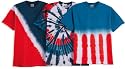 Adult Patriotic Tie-Dyed T-Shirts in Flag, Swirl or Diver Patterns
