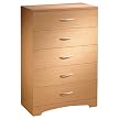 Natural Maple and Chrome 5-Drawer Chest