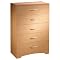 Natural Maple and Chrome 5-Drawer Chest