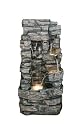6ft Tall Silver Mirror Floor Fountain with Decorative Stones & Light