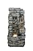6ft Tall Silver Mirror Floor Fountain with Decorative Stones & Light