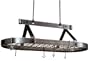 Enclume PR16BWG HS Premier 3-Foot Oval Ceiling Pot Rack, Hammered Steel