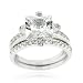 Sterling Silver Square CZ Wedding Engagement Stackable Ring Set