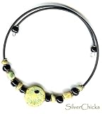 Choker Necklace - Sage Green Kazuri Eye Bead with Black accents