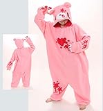Pink Anime Pokemon Violent bear Cosplay Costume Polar Fleece Pajamas Party Sheepwear Onesie (Size S)