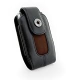 Tuff-Luv Snugzzz Leder Tasche (Schwarz/ Braun) (geeignet für: BlackBerry Bold 9000 - 9700 / Storm 9500 / Storm 2/ Curve 8300-8900 / Gemini 8520 / Tour 9630)